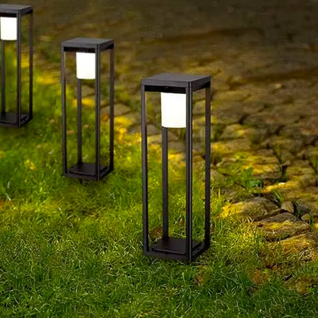 LÁMPARA DE EXTERIOR BOLARDO AMALIA BLACK LED 12W LUZ CÁLIDA