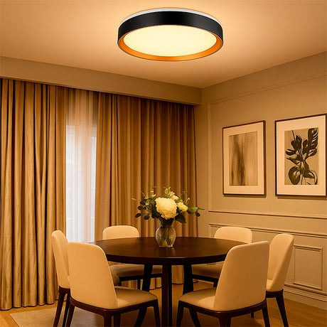 LÁMPARA DE TECHO CLAUDIA LED BLACK AND GOLD 30W + CONTROL REMOTO