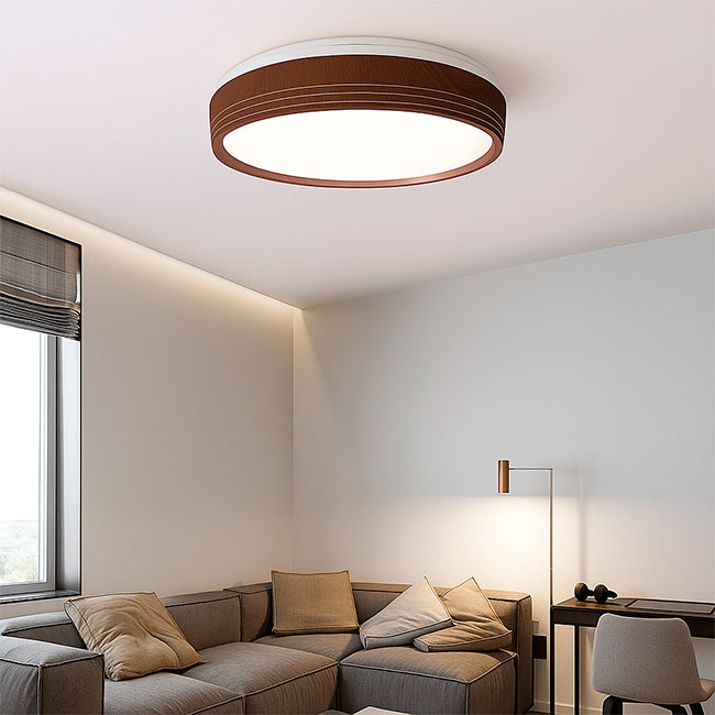 LÁMPARA DE TECHO MALASIA LED NOGAL 30W + CONTROL REMOTO