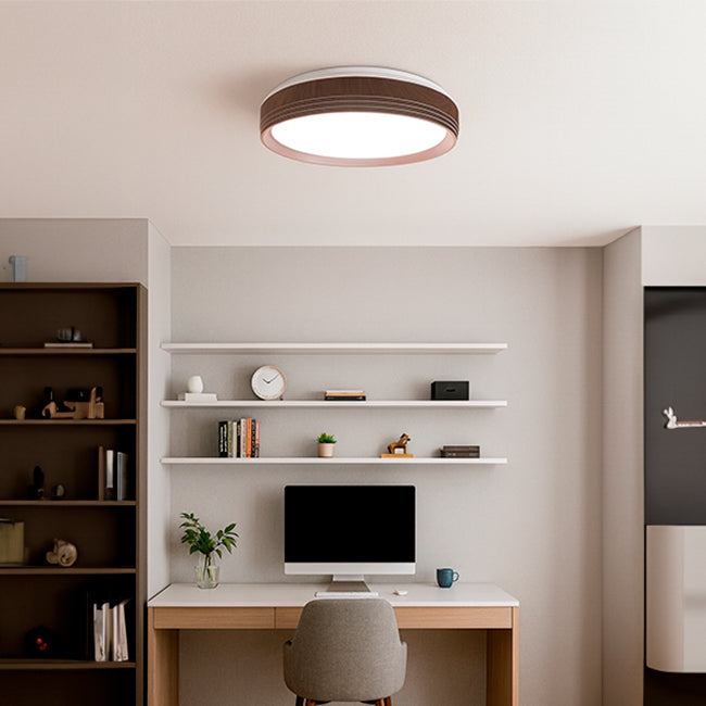 LÁMPARA DE TECHO MALASIA LED NOGAL 30W + CONTROL REMOTO