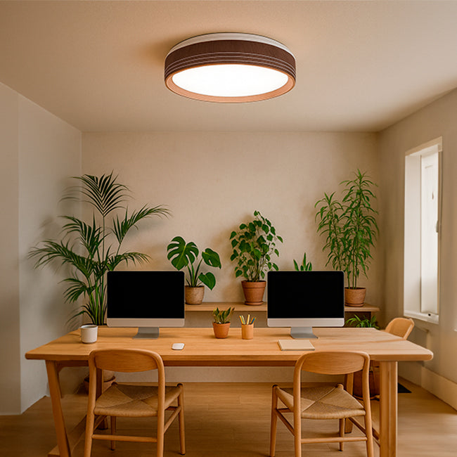 LÁMPARA DE TECHO MALASIA LED NOGAL 30W + CONTROL REMOTO