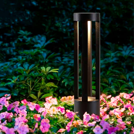 LÁMPARA DE EXTERIOR BOLARDO ZILMA BLACK LED 10W LUZ CÁLIDA