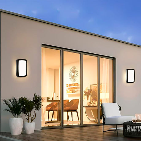 LÁMPARA DE PARED EXTERIOR AMIRA BLACK LED 18W LUZ CÁLIDA