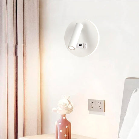 LÁMPARA DE PARED INTERIOR GINEVRA LED 7W + LUZ CÁLIDA DE LECTURA LED 3W + CARGADOR USB - TIPO C PARA IPHONE Y ANDROID