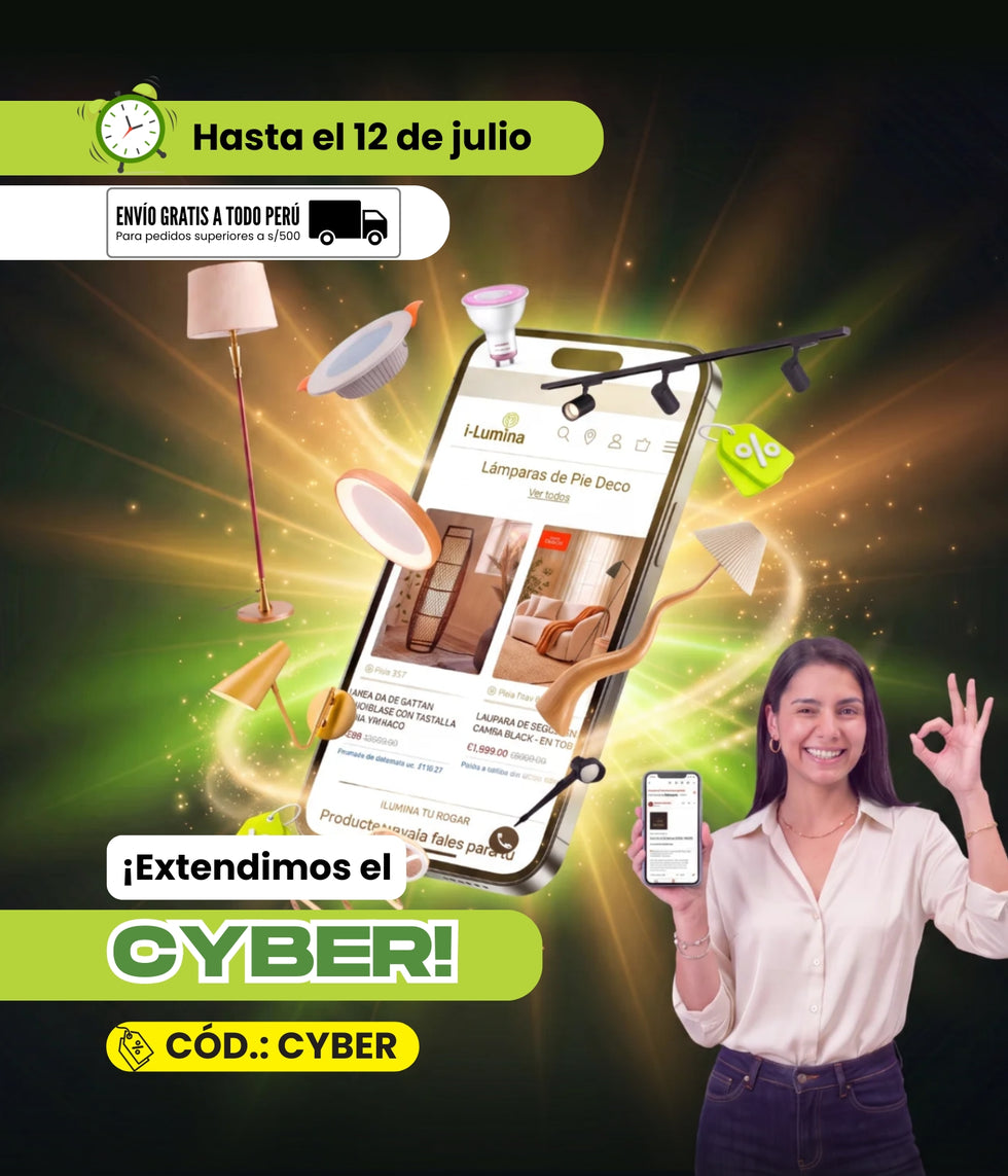 Ofertas cyber day ilumina 11 y 12 de julio 2026 extendido descuentos cupon código descuento luminarias fiestas patrias peru promo promociones por fiestas patrias gratificacion luminarias lamparas luminarias iluminarias decorativas