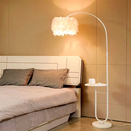 LÁMPARA DE PIE FUNCIONAL CON REPISA PALMIRA WHITE LED - SIN FOCO