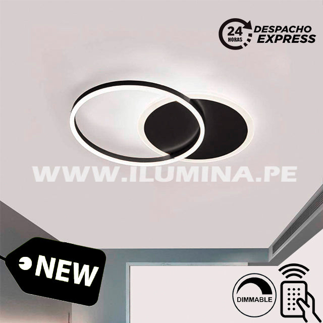 LÁMPARA DE TECHO MADRID BLACK LED 45W + CONTROL REMOTO