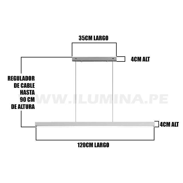 LÁMPARA COLGANTE MARSELLA LINE WHITE + CONTROL REMOTO LED