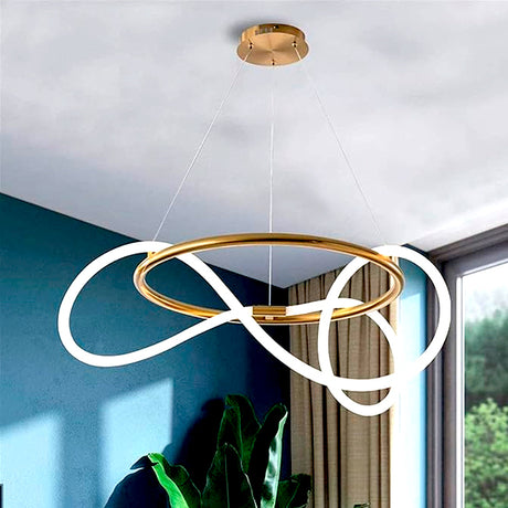 LÁMPARA COLGANTE ADRIANA GOLD LED + CONTROL REMOTO