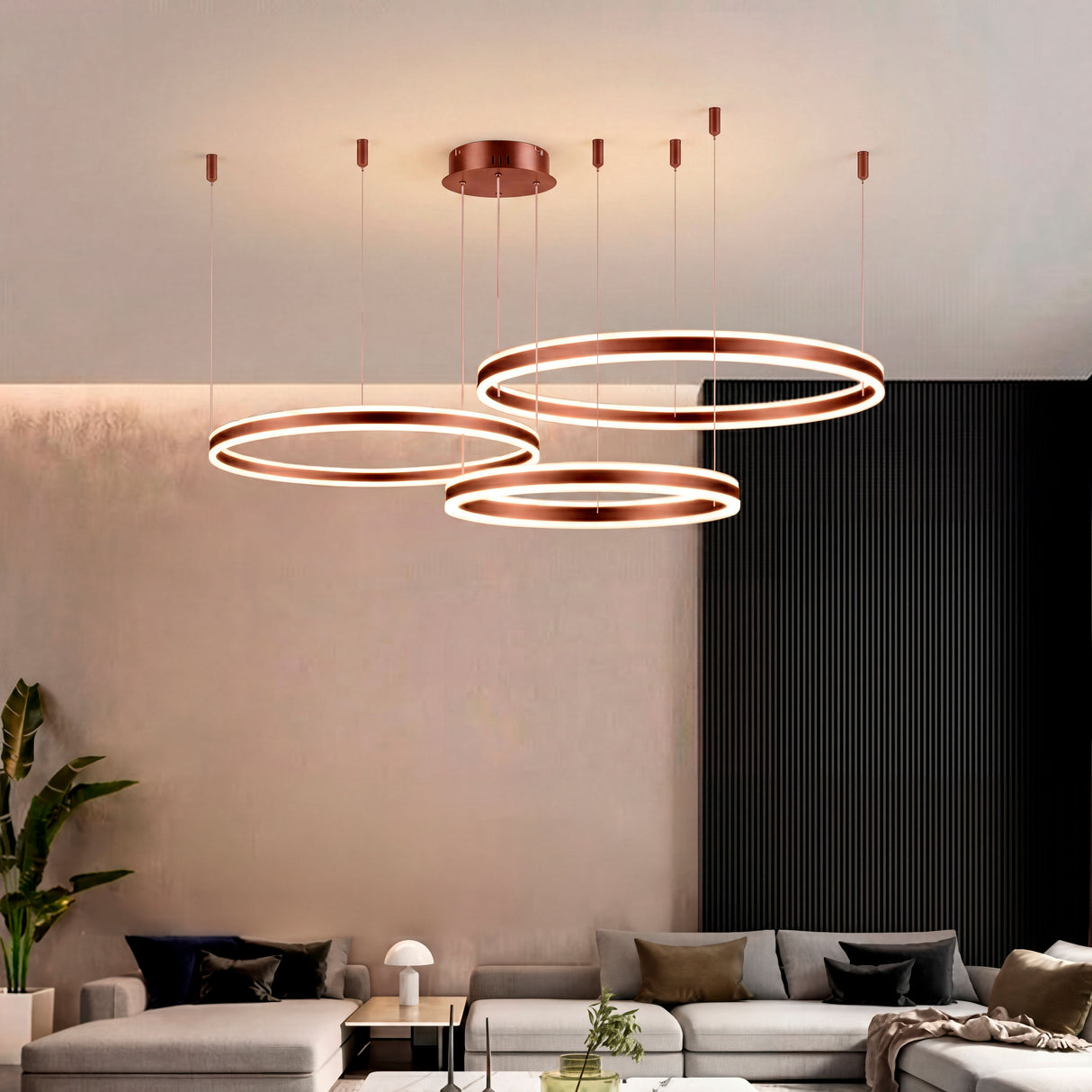 LÁMPARA COLGANTE ATENEA COFFEE LED + CONTROL REMOTO