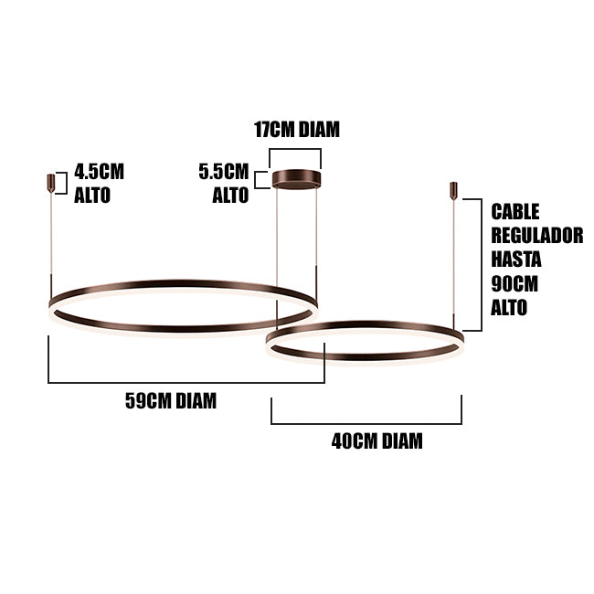 LÁMPARA COLGANTE CATRIONA COFFEE LED + CONTROL REMOTO