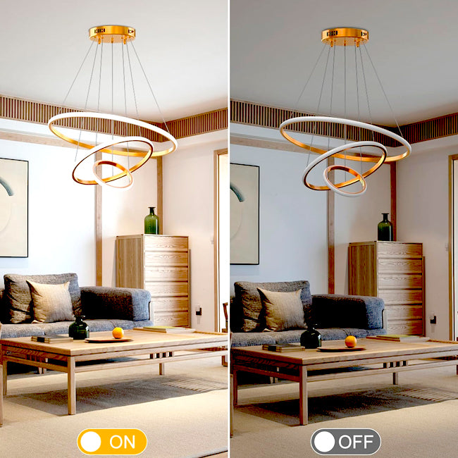 LÁMPARA COLGANTE BARCELONA GOLD LED + CONTROL REMOTO