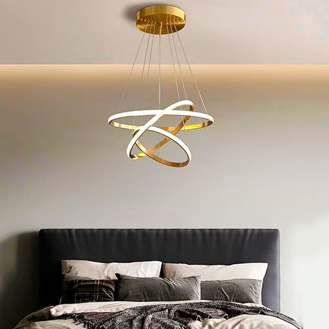 LÁMPARA COLGANTE BARCELONA GOLD LED + CONTROL REMOTO