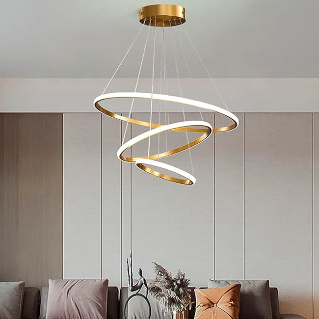 LÁMPARA COLGANTE BARCELONA GOLD LED + CONTROL REMOTO