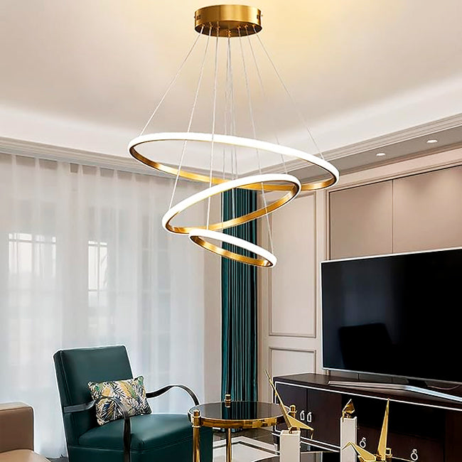 LÁMPARA COLGANTE BARCELONA GOLD LED + CONTROL REMOTO