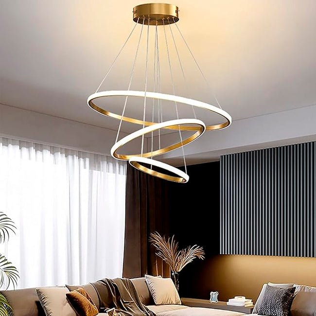 LÁMPARA COLGANTE BARCELONA GOLD LED + CONTROL REMOTO