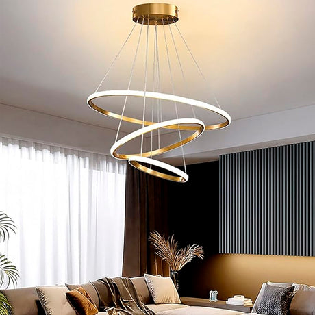 LÁMPARA COLGANTE BARCELONA GOLD LED + CONTROL REMOTO
