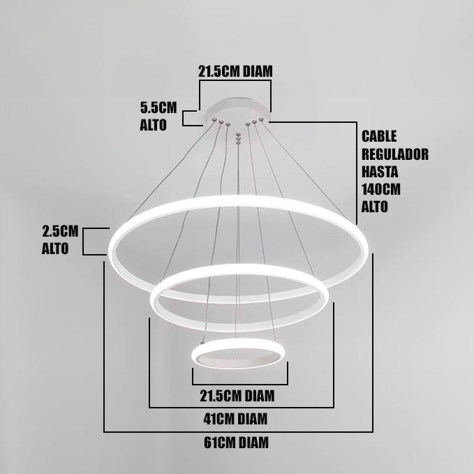 LÁMPARA COLGANTE LED XIMENA WHITE + CONTROL REMOTO