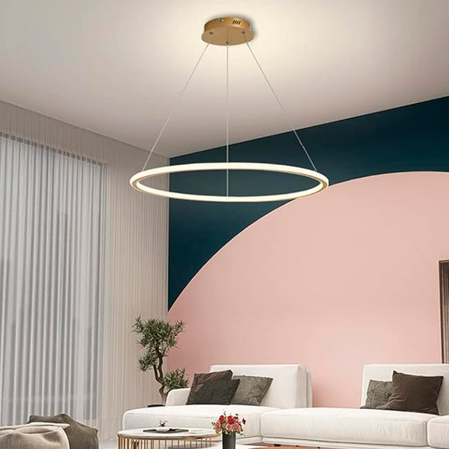LÁMPARA COLGANTE FLORENCIA GOLD LED + CONTROL REMOTO