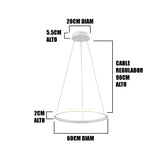 LÁMPARA COLGANTE FRANCHESCA WHITE LED TRICOLOR + CONTROL REMOTO