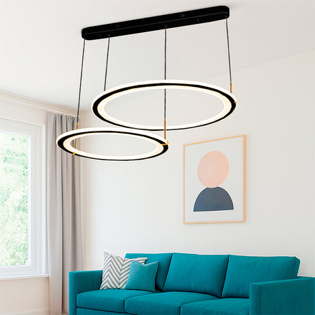 LÁMPARA COLGANTE VENUS DÚO BLACK LED + CONTROL REMOTO