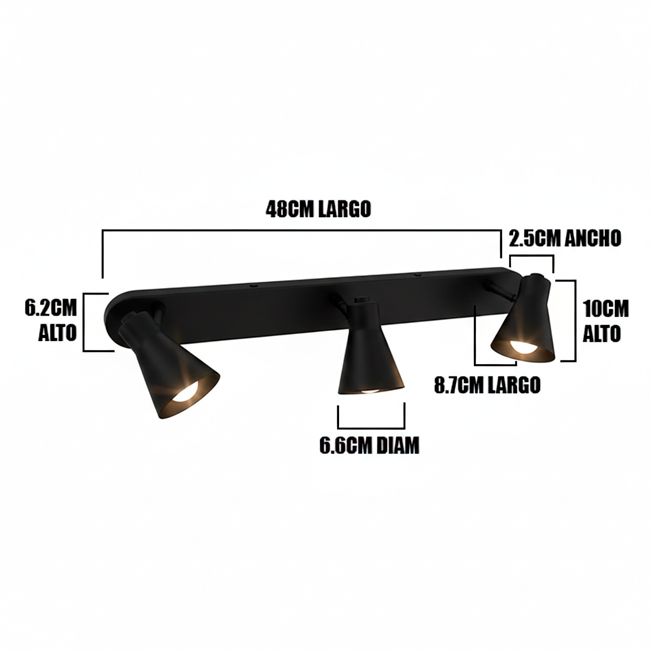 LÁMPARA DE ESPEJO DE PARED 1001-3 BK