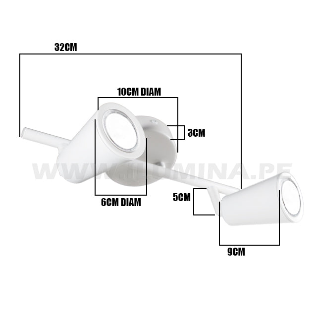 LÁMPARA DE ESPEJO DE PARED 1002-2 WH