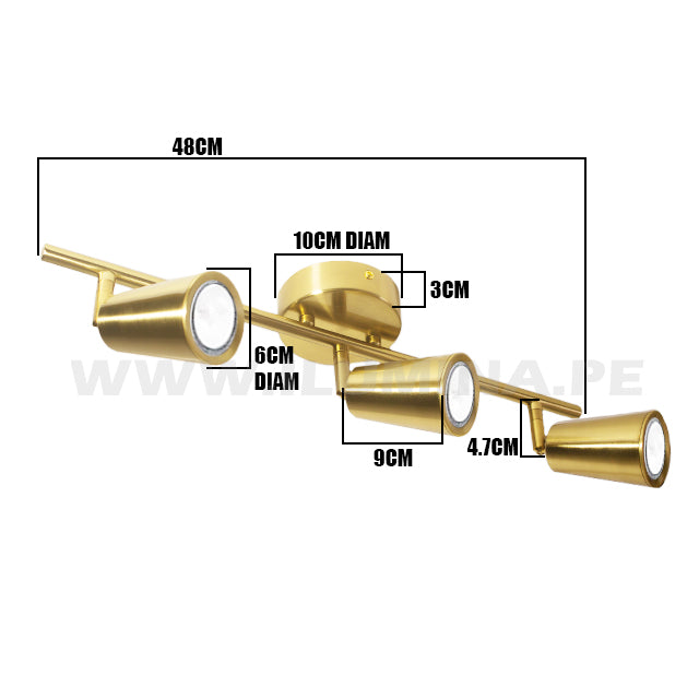 LÁMPARA DE ESPEJO DE PARED 1002-3 GD