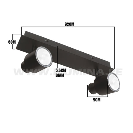 LÁMPARA DE ESPEJO DE PARED JANIRA + DICROICO LED 6W LUZ BLANCA GU10