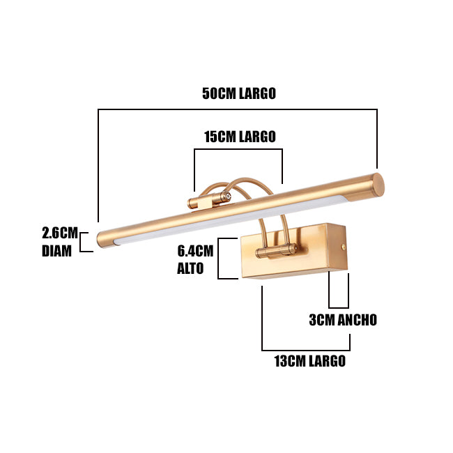 LÁMPARA DE ESPEJO DE PARED NIKITA OLD BRASS LED 12W TRICOLOR