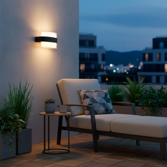 LÁMPARA DE EXTERIOR MORELIA LED BLACK 12W LUZ BLANCA