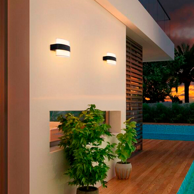 LÁMPARA DE EXTERIOR MORELIA LED BLACK 12W LUZ BLANCA