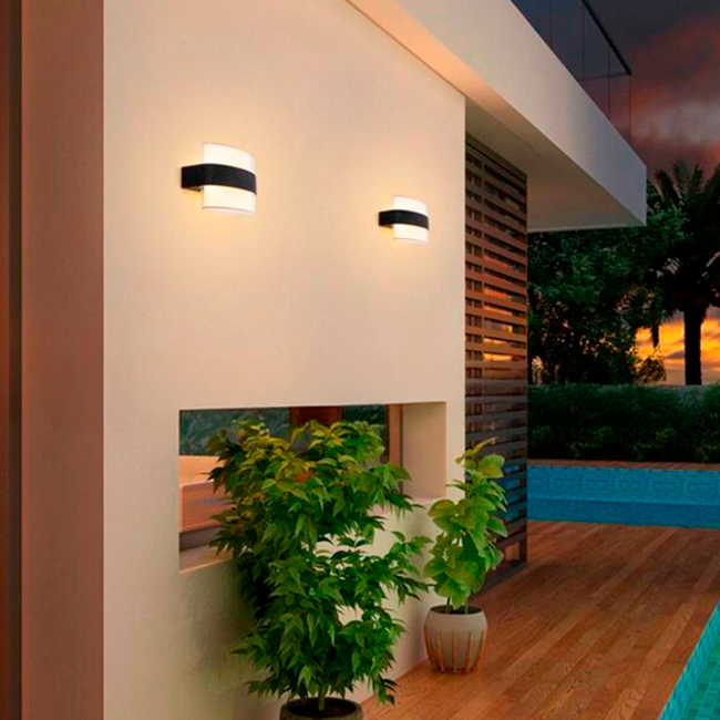 LÁMPARA DE EXTERIOR MORELIA LED BLACK 12W LUZ CÁLIDA