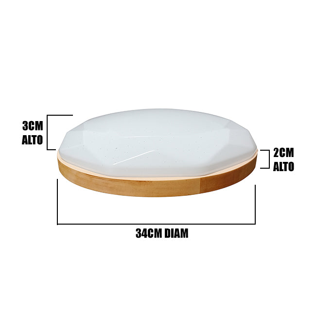 LÁMPARA DE TECHO KEYLLA WOOD LED 24W + CONTROL REMOTO