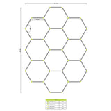 LÁMPARA HEXAGONAL LED ADOSABLE A TECHO/PARED TIPO PANAL "III" - KIT COMPLETO 10 HEXAGONALES LUZ BLANCA