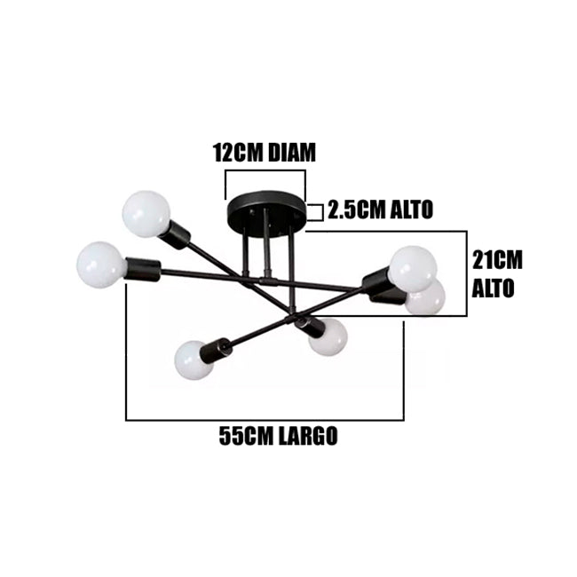 LÁMPARA DE TECHO TERESA BLACK LED / SIN FOCO