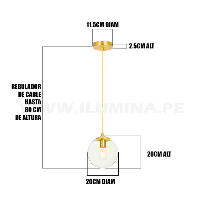 LÁMPARA COLGANTE MOHENA KRYSTAL GOLD