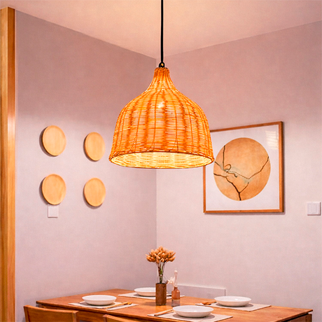 LÁMPARA COLGANTE DE MIMBRE NATURAL JASMINA SMALL 35x35