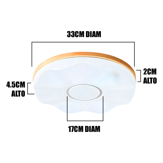 LÁMPARA DE TECHO VICTORIA WOOD LED 24W + CONTROL REMOTO