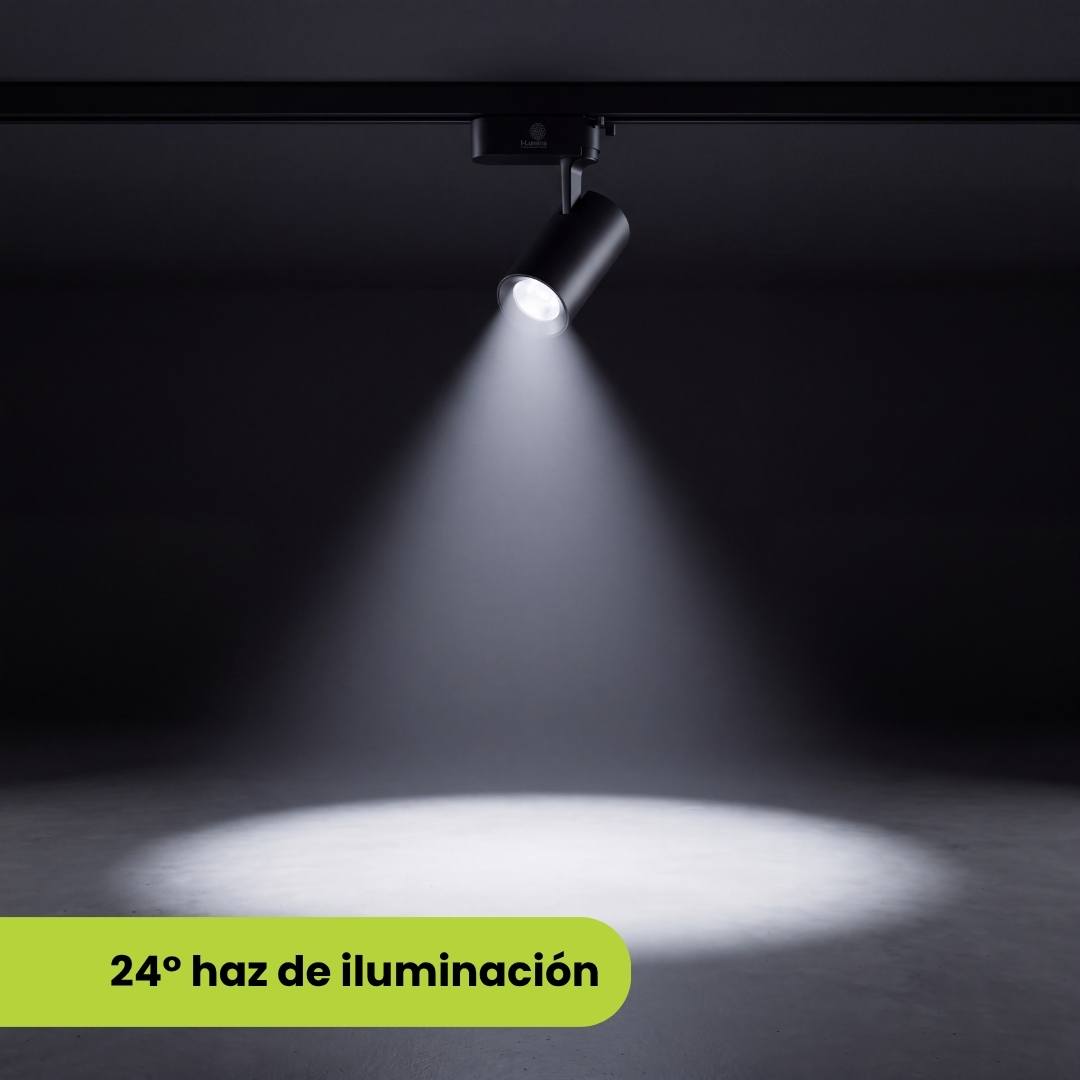 SPOT LED 220V PARA RIEL ROXY BLACK 12W DIRIGIBLE LUZ FRÍA 6000K - RIEL NO INCLUIDO