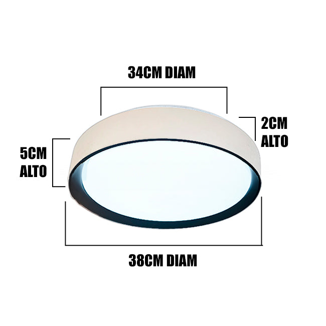 LÁMPARA DE TECHO SAMANTA BLACK 30W + CONTROL REMOTO