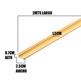 PERFIL DE ALUMINIO DORADO 2.00MTS EMPOTRABLE PARA CINTA LED - 25MM X 7MM