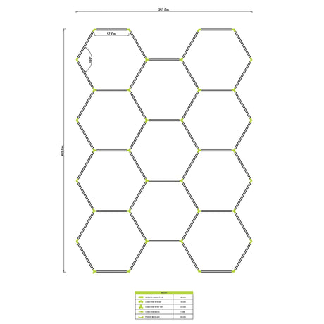 LÁMPARA HEXAGONAL LED ADOSABLE A TECHO/PARED TIPO PANAL "H" - KIT COMPLETO 11 HEXAGONALES LUZ BLANCA