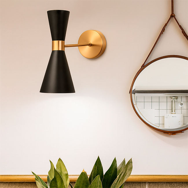 LÁMPARA DE PARED INTERIOR MURANO BLACK AND GOLD