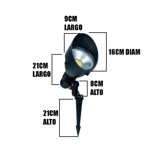 LUMINARIA ESTACA PARA JARDÍN CATERINA LED 15W ORIENTABLE LUZ CÁLIDA