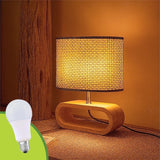 LÁMPARA DE MESA DE MADERA GEA + FOCO LED 12W LUZ CÁLIDA