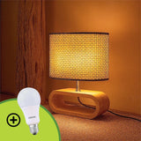 LÁMPARA DE MESA DE MADERA GEA + FOCO LED 12W LUZ CÁLIDA