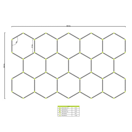 LÁMPARA HEXAGONAL LED ADOSABLE A TECHO/PARED TIPO PANAL "H" - KIT COMPLETO 14 HEXAGONALES LUZ BLANCA