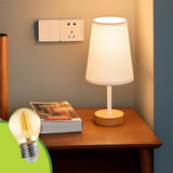 LÁMPARA DE MESA DE MADERA BRIANNA + FOCO LED ÁMBAR G45 4W LUZ CÁLIDA