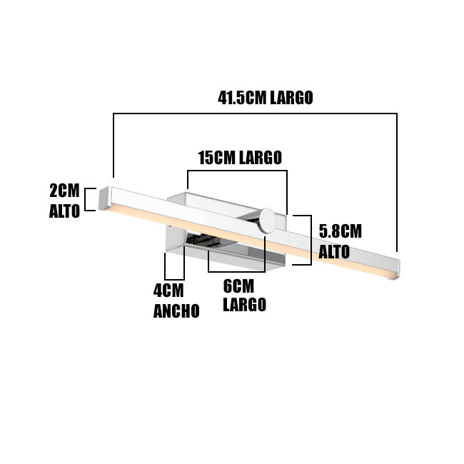 LÁMPARA DE ESPEJO DE PARED NATALIA SILVER LED 12W TRICOLOR